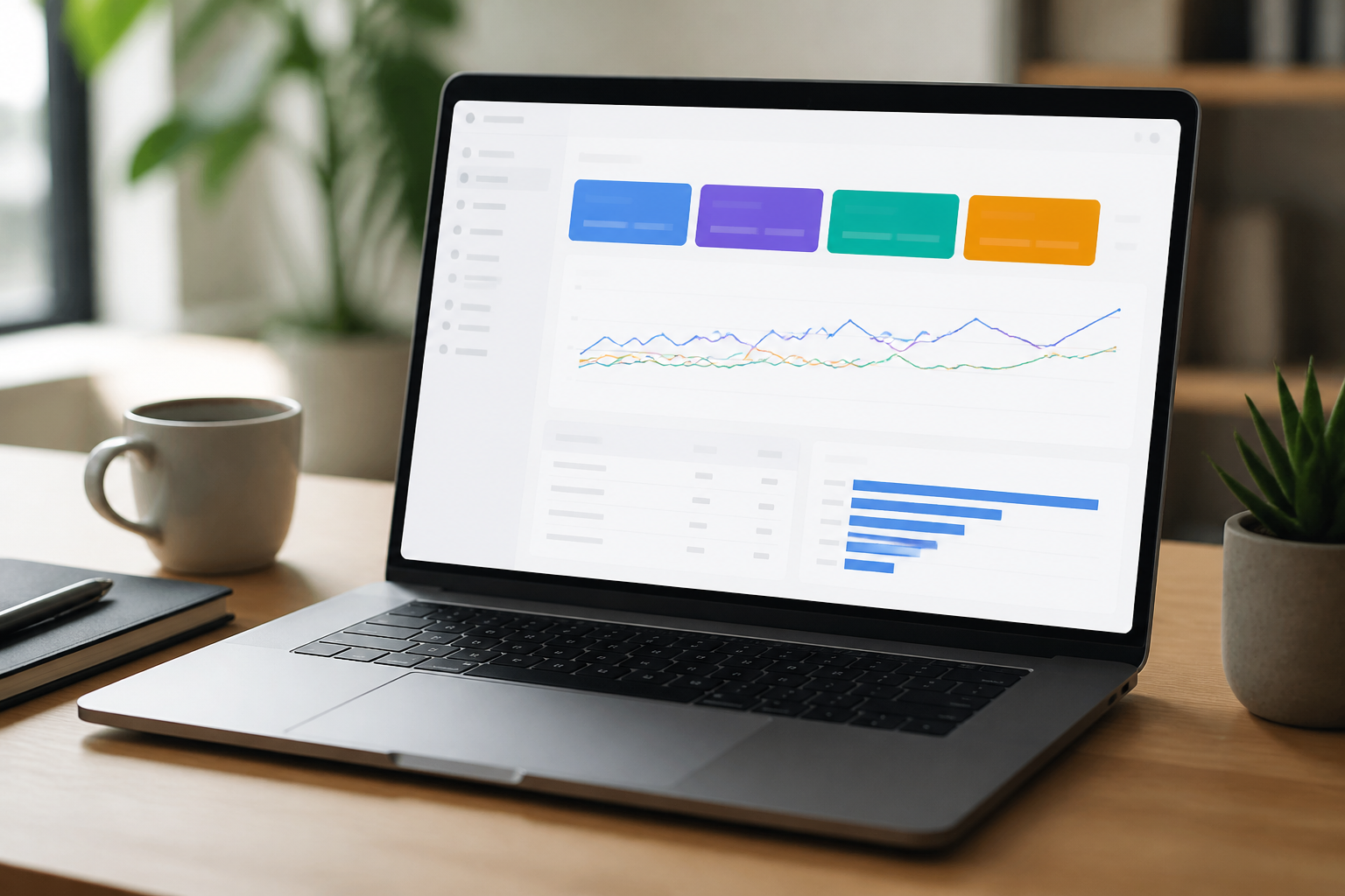 Tableau de bord affichant des données d'analyse de site web similaires à Google Search Console