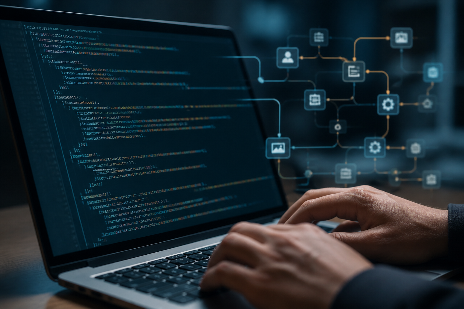 Écran affichant du code et des données structurées de site web