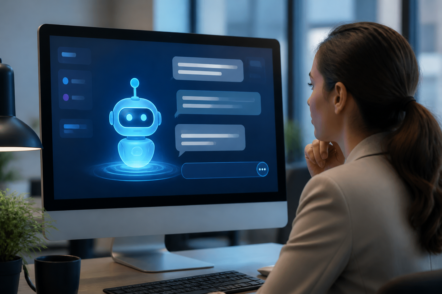 Interface d'intelligence artificielle générative affichée sur un écran d'ordinateur